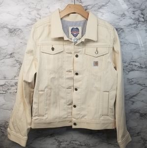 CARHARTT TRUCKER JACKET Denim Womens Beige M 8/10